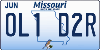 MO license plate OL1D2R