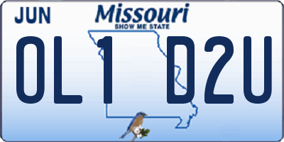 MO license plate OL1D2U