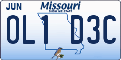 MO license plate OL1D3C