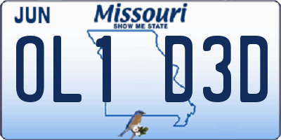 MO license plate OL1D3D