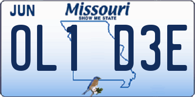 MO license plate OL1D3E