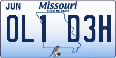 MO license plate OL1D3H