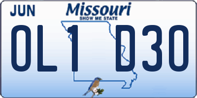 MO license plate OL1D3O
