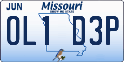 MO license plate OL1D3P