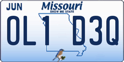 MO license plate OL1D3Q