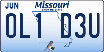 MO license plate OL1D3U