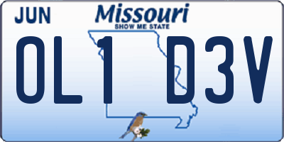MO license plate OL1D3V