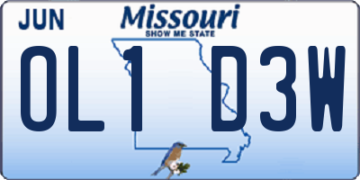 MO license plate OL1D3W