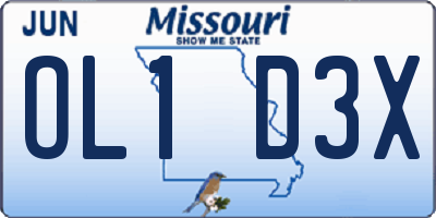 MO license plate OL1D3X