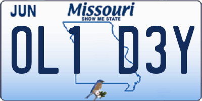 MO license plate OL1D3Y