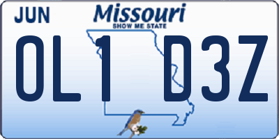 MO license plate OL1D3Z