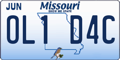 MO license plate OL1D4C