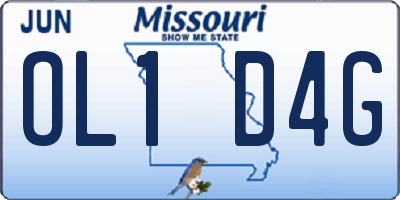 MO license plate OL1D4G