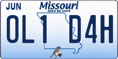 MO license plate OL1D4H