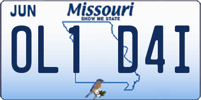 MO license plate OL1D4I