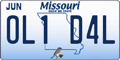 MO license plate OL1D4L
