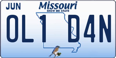 MO license plate OL1D4N