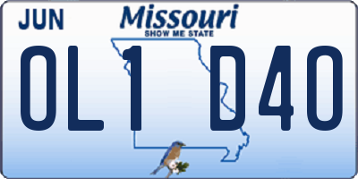 MO license plate OL1D4O