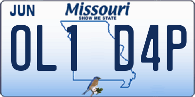 MO license plate OL1D4P