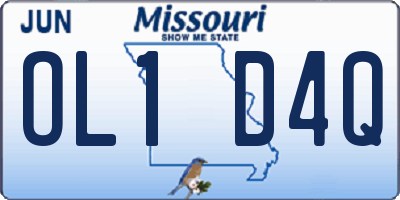 MO license plate OL1D4Q