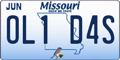 MO license plate OL1D4S