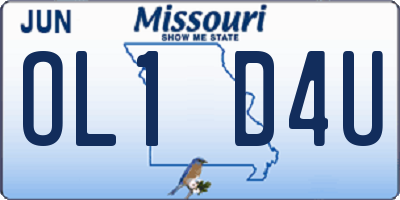 MO license plate OL1D4U