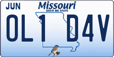 MO license plate OL1D4V
