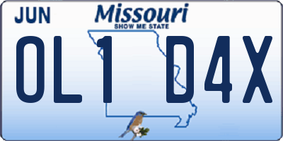 MO license plate OL1D4X