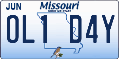 MO license plate OL1D4Y