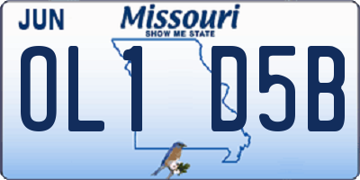 MO license plate OL1D5B