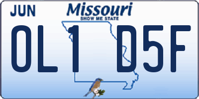 MO license plate OL1D5F