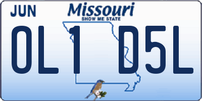 MO license plate OL1D5L