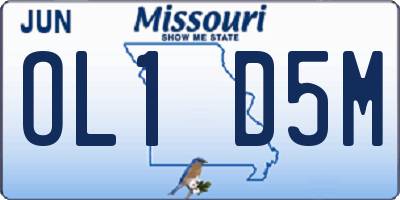 MO license plate OL1D5M