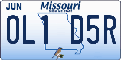 MO license plate OL1D5R