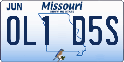 MO license plate OL1D5S