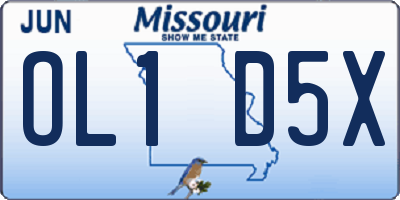 MO license plate OL1D5X