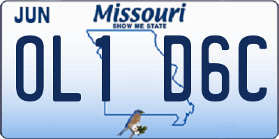 MO license plate OL1D6C