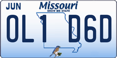 MO license plate OL1D6D