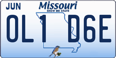 MO license plate OL1D6E
