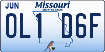 MO license plate OL1D6F