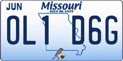MO license plate OL1D6G