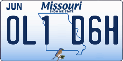 MO license plate OL1D6H