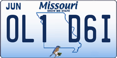 MO license plate OL1D6I