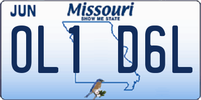 MO license plate OL1D6L