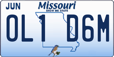 MO license plate OL1D6M