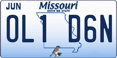 MO license plate OL1D6N