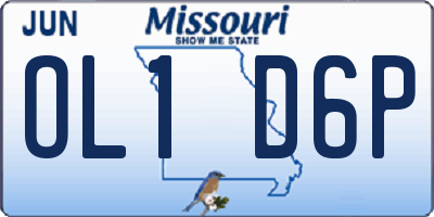 MO license plate OL1D6P