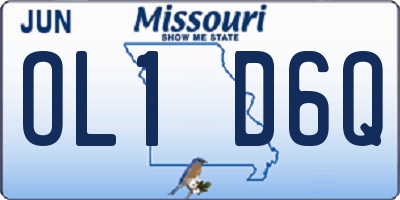 MO license plate OL1D6Q