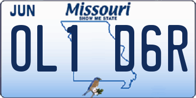 MO license plate OL1D6R