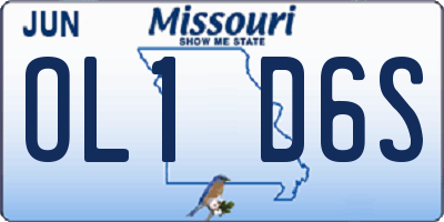 MO license plate OL1D6S